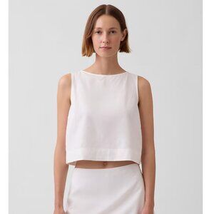 NWT Gap Linen-Blend Crop Shell Tank Top